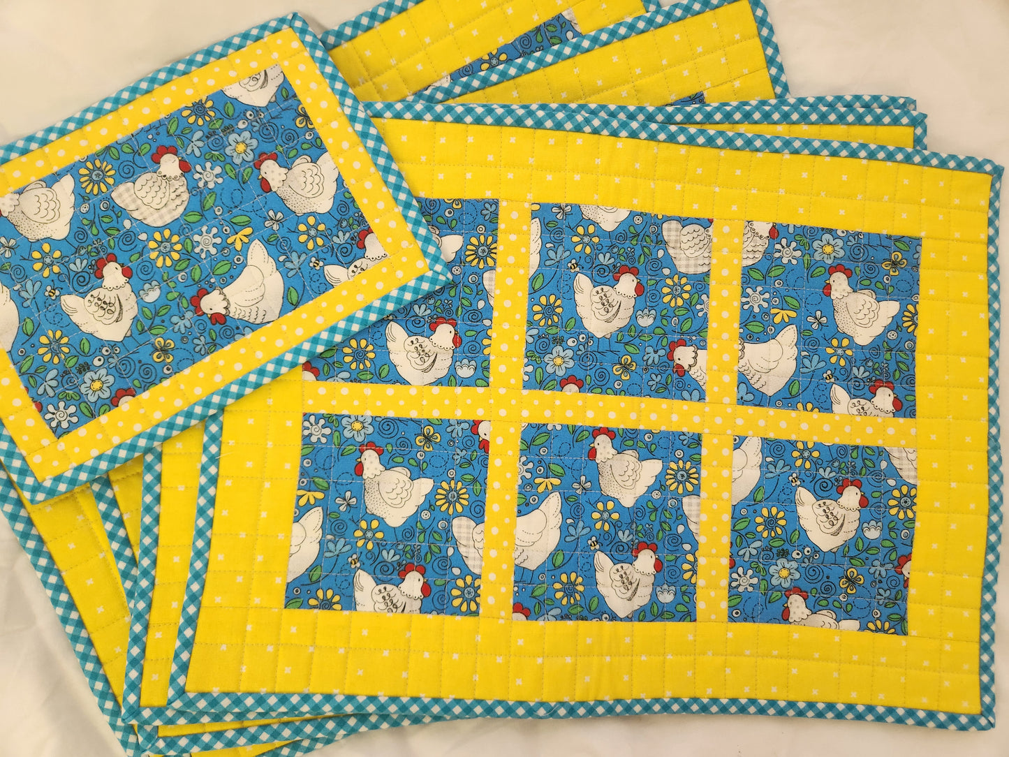Chooks Placemats (6) and Mug Mat (3) Set