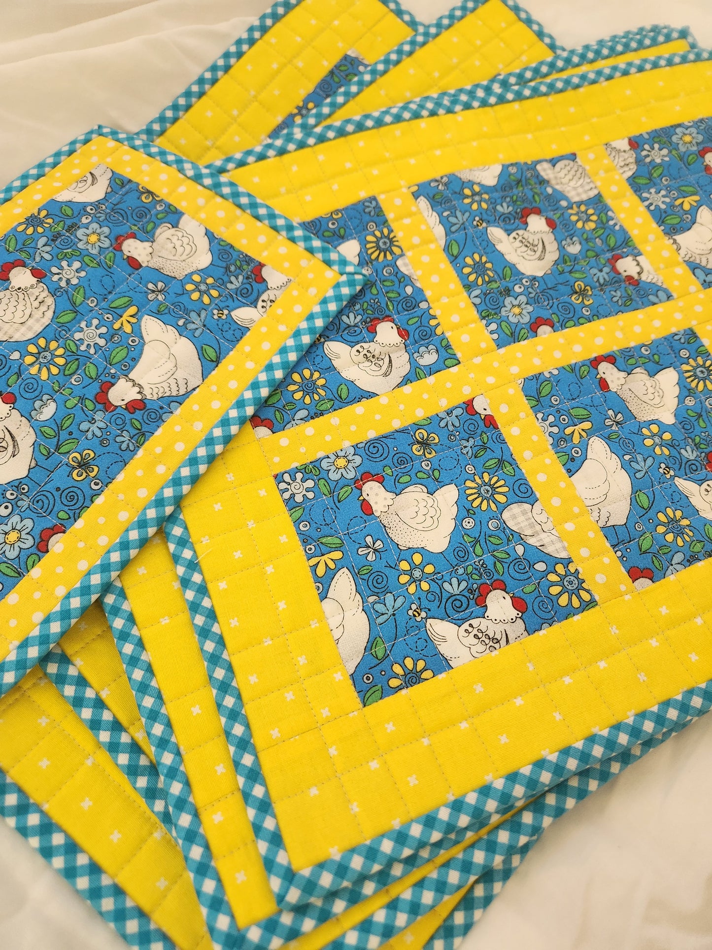 Chooks Placemats (6) and Mug Mat (3) Set